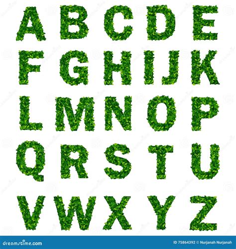 Green leaf alphabet stock vector. Illustration of logo - 75864392