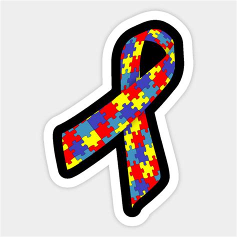 Ribbon - Autism Awareness - Autism Ribbon - Sticker | TeePublic