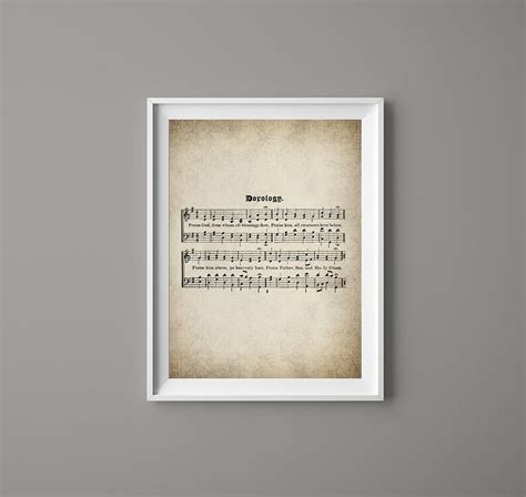 Doxology Hymn Print Sheet Music Art Hymn Art Hymnal - Etsy