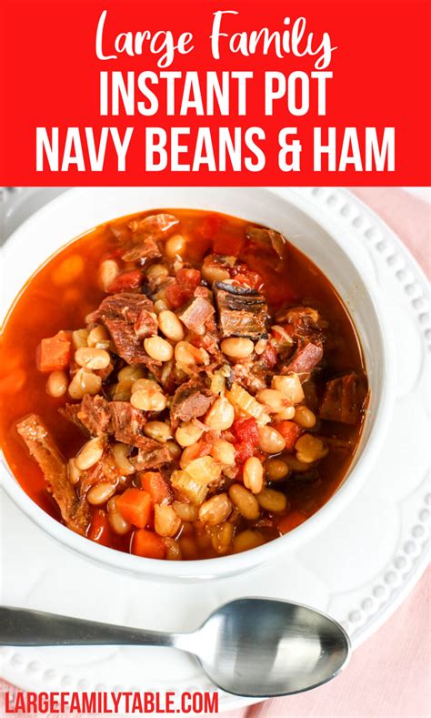 Instant Pot Navy Beans and Ham | Large Family Table Meals - Large Family Table