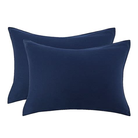 Unique Bargains 2Pcs Egyptian Cotton Pillow Cover Cases Navy Blue Standard - Walmart.com ...