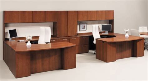 The Office Leader. 2 Person U Shape Bowfront Office Desk Workstation ...