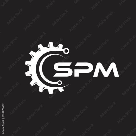 SPM letter technology logo design on black background. SPM creative ...