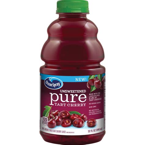 Buy Ocean Spray Pure 100% Unsweetened Tart Cherry Juice, 32 fl oz ...