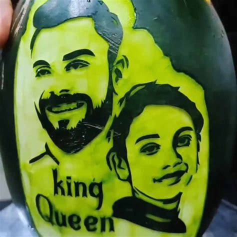 Must-See: Afghan Fan's Watermelon Art Honors Kohli & Mandhana - Sports GAGA