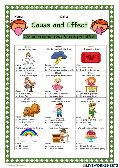 Cause and Effect online pdf worksheet | Cause and effect worksheets ...