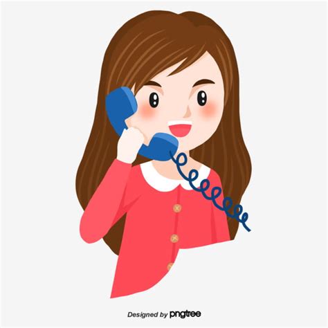 Girl With Phone PNG Transparent, Cute Girl Blue Phone, Cute Girl ...