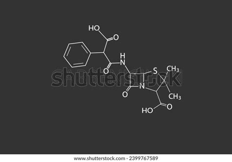 Carbenicillin Molecular Skeletal Chemical Formula Stock Vector (Royalty ...