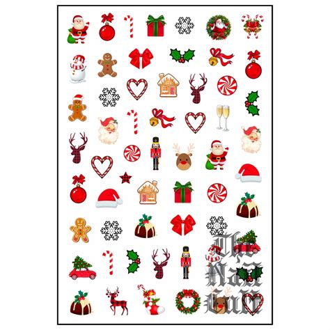 Christmas Nail Stickers, Nail Art Stickers, Festive Nails, Nail Decals ...