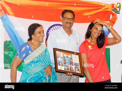 Indian badminton player silver medallist P V Sindhu parents PV Ramana P ...