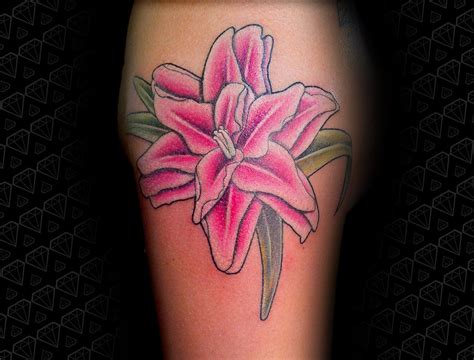 Double lilium flower tattoo by Elisa Nobre