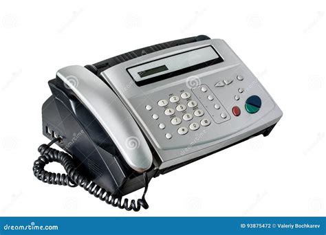 Old Fax Machine Close Up, on a White Background. Stock Photo - Image of ...