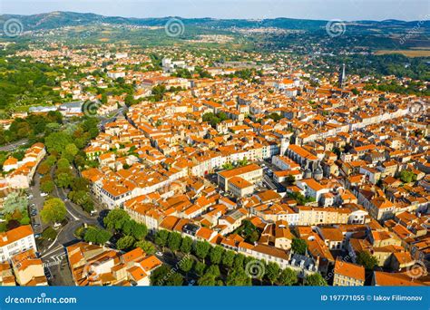 General Aerial View of French Commune of Riom in Summer, France Editorial Image - Image of ...