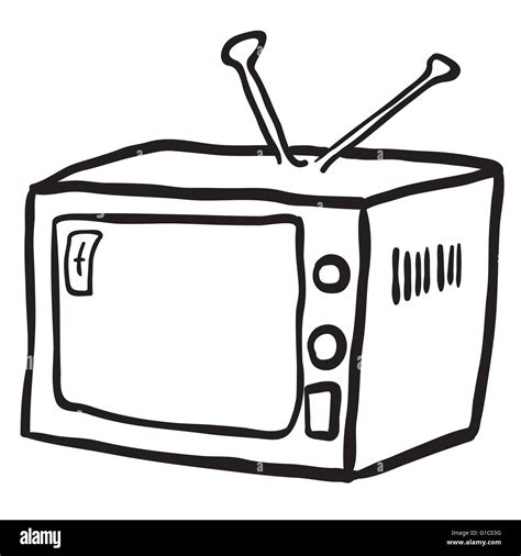 simple black and white retro tv cartoon Stock Vector Image & Art - Alamy