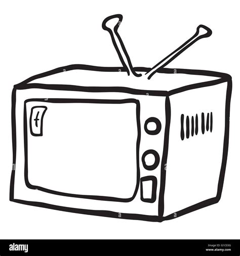 simple black and white retro tv cartoon Stock Vector Image & Art - Alamy