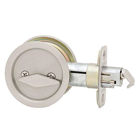 Kwikset Round Satin Nickel Bed/Bath Pocket Door Lock-335 15 RND PCKT DR ...