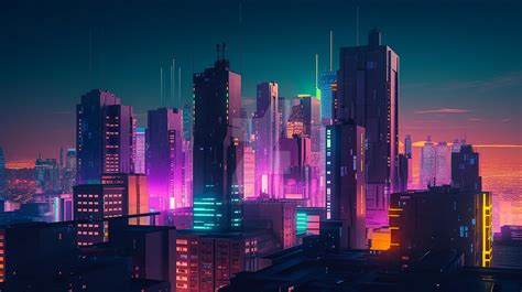 Advanced Futuristic Cyberpunk City, Neon Lights. by DiptoAIrtistry on ...