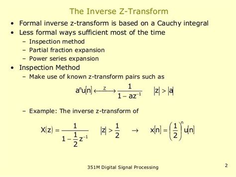 Z TRANSFORM PROPERTIES AND INVERSE Z TRANSFORM