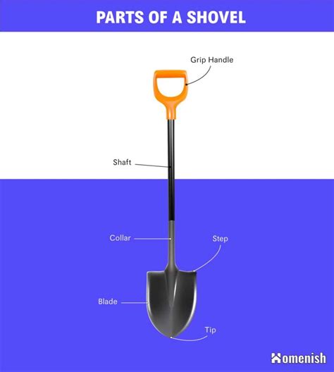 Different Parts of a Shovel with Illustrated Diagram - Homenish