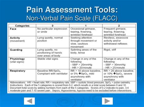 Flacc Pain Scale Chart Printable