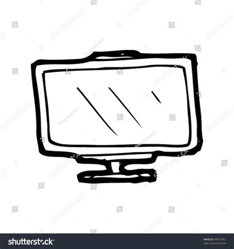 Quirky Drawing Flatscreen Tv Stock Vector 49857061 - Shutterstock