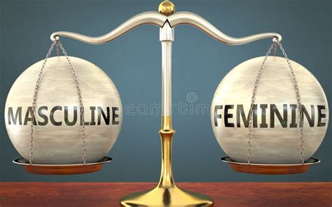 Masculine and Feminine in Balance - Pictured As Words Masculine, Feminine and Yin Yang Symbol ...