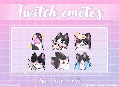 1 set ANIMATED White Black Cat - twitch emotes / twitch emotes/ kawaii emotes / sub badges ...