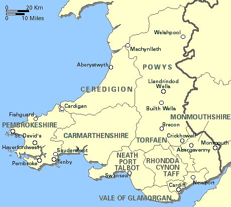 Map of south wales uk