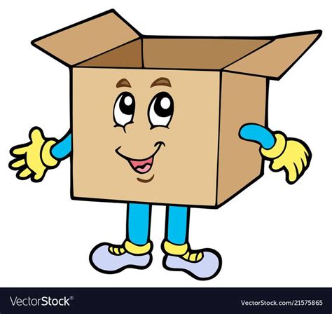 Cartoon cardboard box vector image on VectorStock | Labs art, Cartoon ...