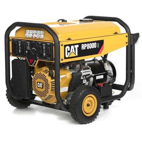 Cat RP 8000-Watt Gasoline Portable Generator with Caterpillar Engine CO Shutdown Sensor Rubber ...