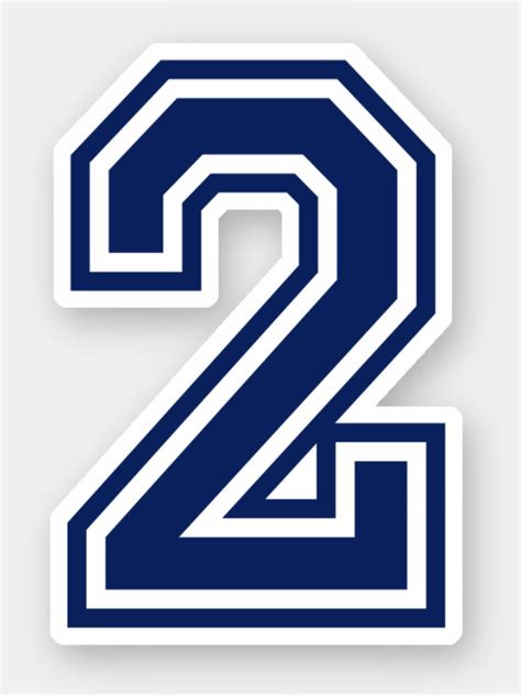 Custom color number two 2 sporty college font sticker | Zazzle | Numbers typography, Fancy ...