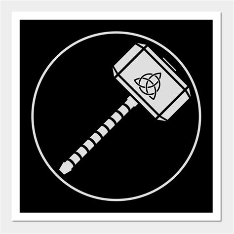 Thor's Hammer Logo Art Print | Mjolnir Wall Decor