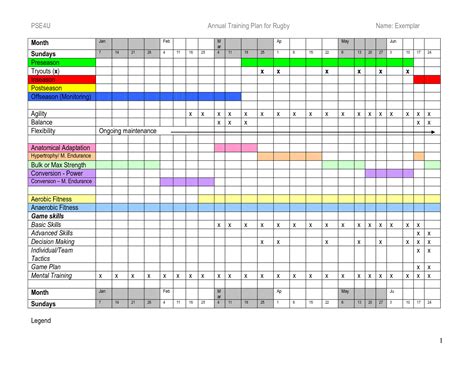 Annual Training Plan Template Excel – printable schedule template