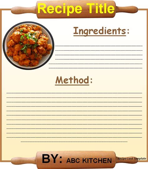 Recipe card template - Free Formats Excel Word