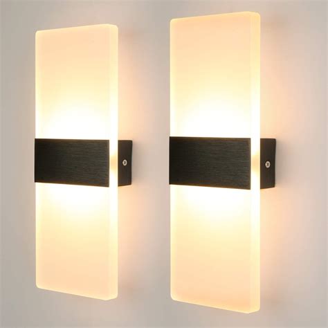 Glighone 2 Pezzi LED Lampada da Parete Interno 12W Bianco Caldo ...