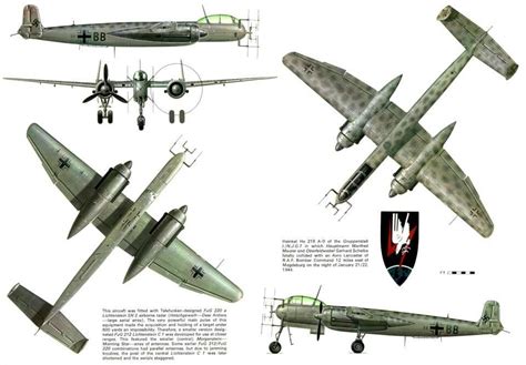 He 219 | Авиация, Самолет, Чертежи