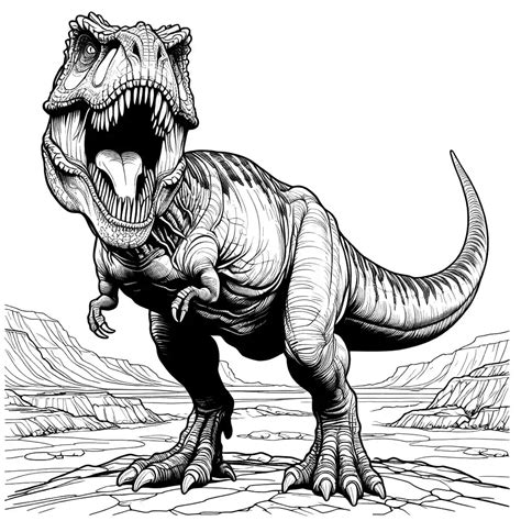 T rex dinosaur coloring page Lulu Pages