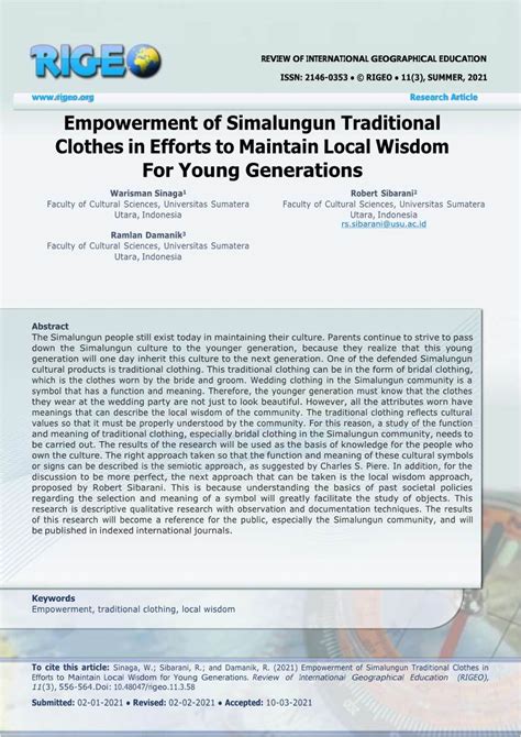 Empowerment of Simalungun Traditional Clothes in Efforts to Maintain ...