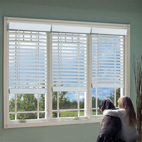 Perfect Lift Window Treatment White 2 in. Cordless Faux Wood Blind - 24 ...