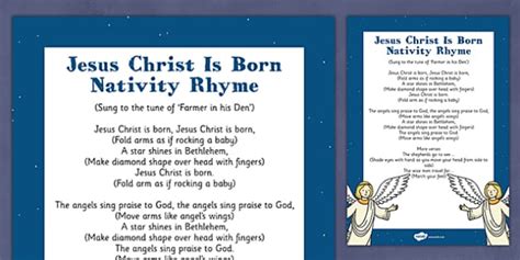 Jesus Christ is Born Nativity Song Rhyme (Lehrer gemacht)