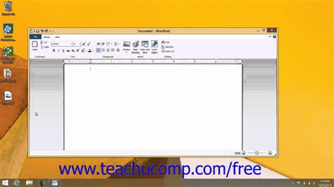 Windows 8.1 Tutorial Starting WordPad and Creating a New Document Microsoft Training Lesson 7.1 ...