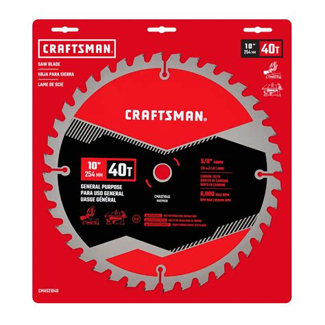 10 In Table Saw Blade 40 Tooth with 5/8 in Arbor (1 Pack) | CRAFTSMAN