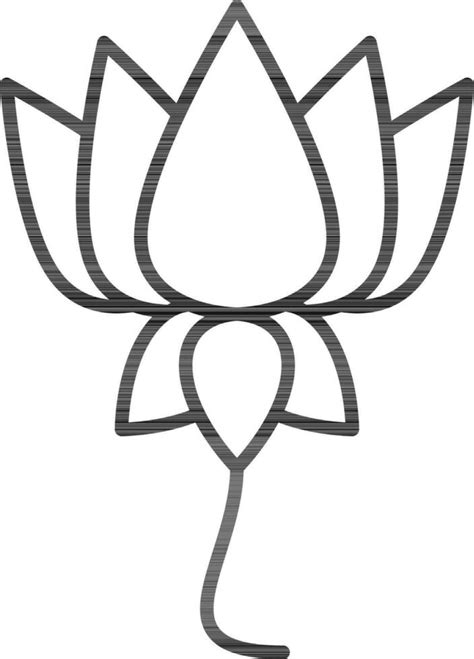 Illustration of Lotus Flower Icon In Black Outline. 24454236 Vector Art ...