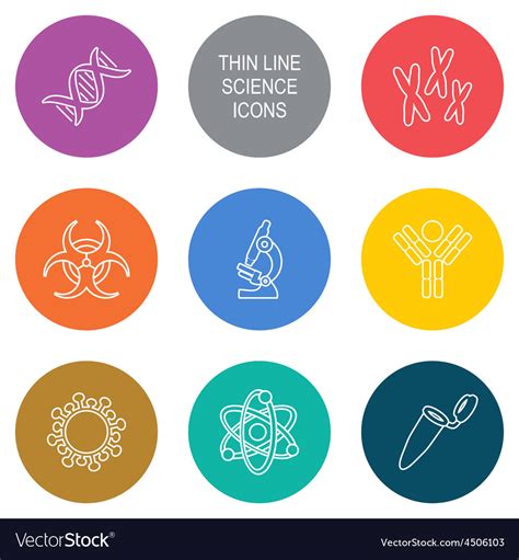 Biology science icons Royalty Free Vector Image