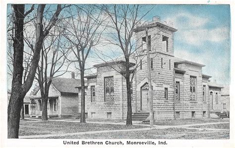 Monroeville Indiana United Brethren Church General View Antique Postcard V11977 - Mary L. Martin ...