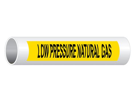 ASME A13.1 Low Pressure Natural Gas Pipe Label PIPE-23825-BLKonYLW