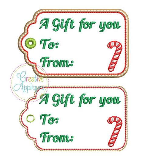 A Gift For You Gift Tag In the Hoop - Creative Appliques