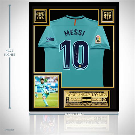 Lionel Messi // Signed Barcelona Away Jersey // Museum Frame (Signed ...