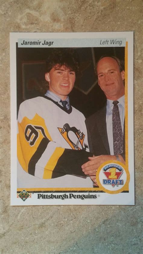 JAROMIR JAGR 1990 91 UPPER DECK HOCKEY # 356 RC ROOKIE NUMBER 1 Draft Amazing looking original ...