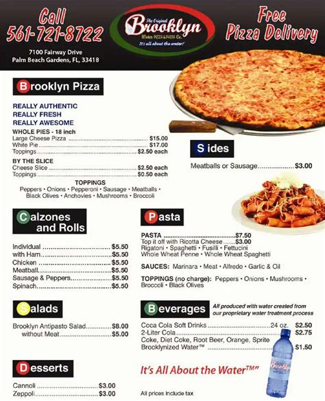 Brooklyn Pizza Plus Menu,Menú para Brooklyn Pizza Plus, Palm Beach ...